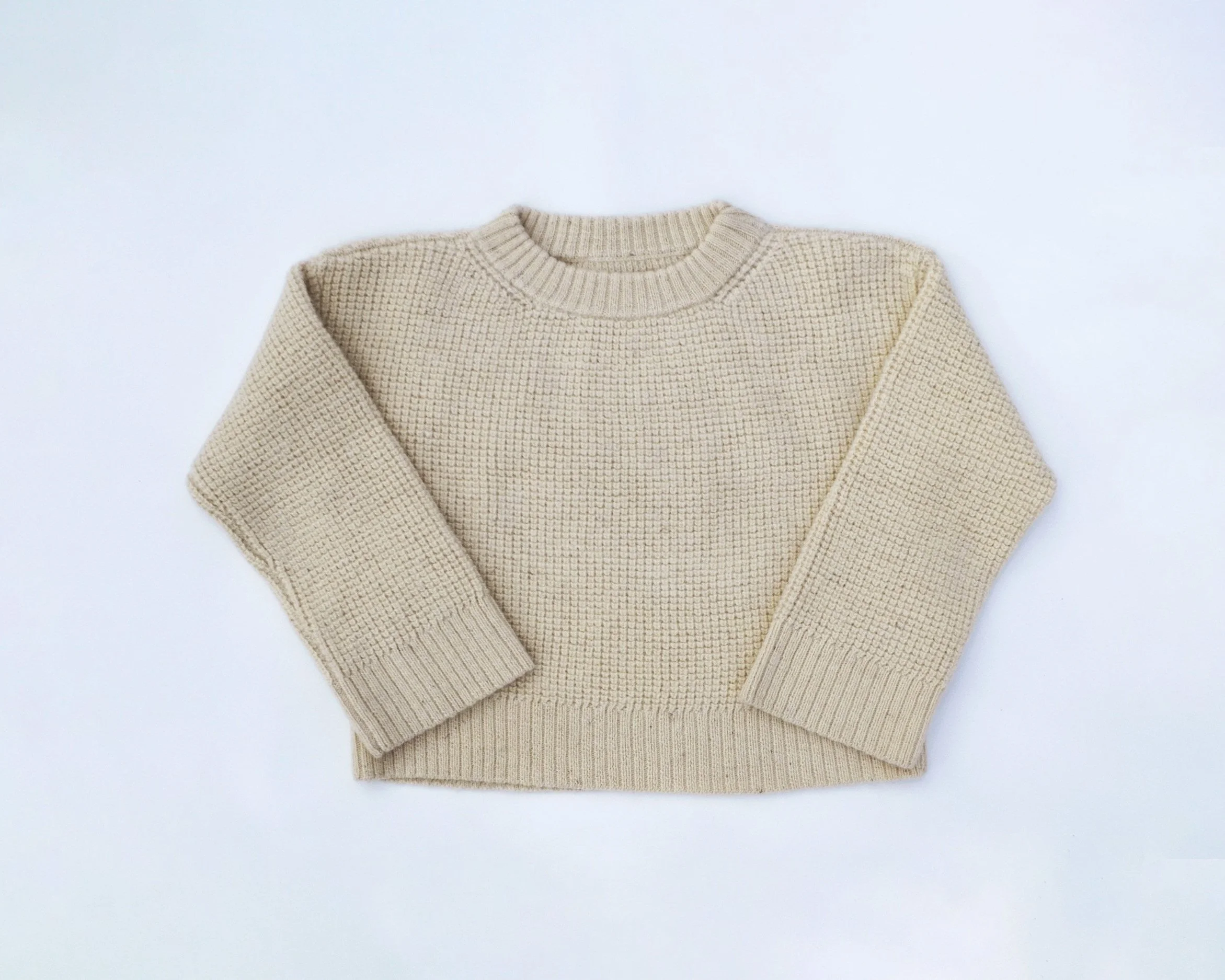 Cropped Waffle Sweater — NY Textile Lab